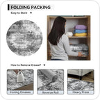 Round Rugs 8ft Washable Grey Circle Area Rug - Image 7