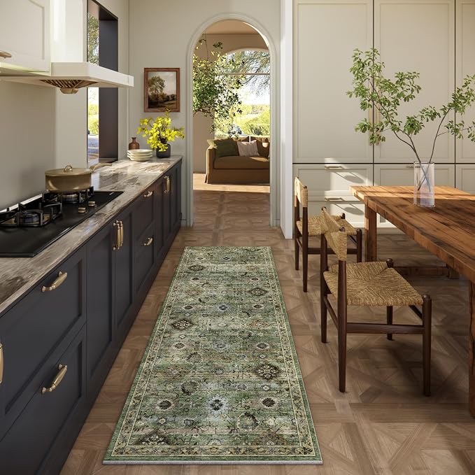 Washable Runners for Hallways Kitchen Rugs: 2'6"x8' Runner Rug Stain Resistant - Image 2