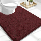 OLANLY Toilet Rugs U-Shaped 24x20, Extra Soft Absorbent Chenille Contour by OLANLY