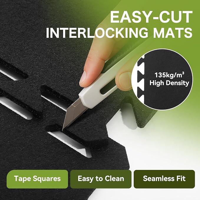 18 Pcs Sound Absorbing Interlocking Floor Mats Pads, 15.7" x 11.8" x 0.3" sound - Image 5