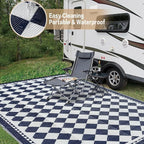 HUGEAR Outdoor Waterproof Rug 6'x9' Plastic Straw Rugs Washable Reversible - Image 5