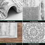 HEBE Area Rugs for Living Room 4'x6', Washable Non Slip Boho Bedroom Rug - Image 4