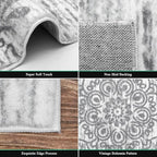 HEBE Hallway Runner Rug 2'x8' Washable Vintage Distressed Area Rugs Non Slip - Image 3