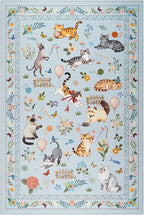 Unirea 2x3 Small Light Blue Grey Washable Cat Area Rug, Door Mat Indoor - Image 2