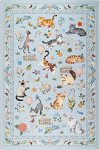 Unirea 9x12 Light Blue Grey Cat Area Rug - Image 2
