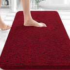 OLANLY Bathroom Rugs 35x24, Extra Soft Absorbent Chenille Bath Rugs, Rubber by OLANLY