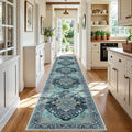 RELEANY Area Rugs Runner 3'x20' Washable Non-Slip, Floral Vintage Distress by RELEANY