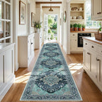 RELEANY Area Rugs Runner 3'x20' Washable Non-Slip, Floral Vintage Distress by RELEANY