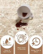 Madane Washable Round Rug 6ft for Living Room, Soft Ultra-Thin Non-Slip Vintage - Image 9