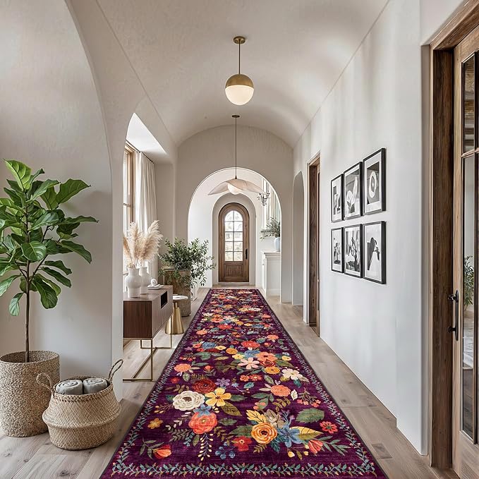 Rug for Hallways Kitchen Rug 2'6" x 14', Non Slip Washable Rugs - Image 2