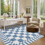 GarveeHome 8×10 Area Rugs for Living Room, Dark Blue Checkered Rug，Modern - Image 2