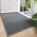 Front Door Mat 24''x35'', Absorbent Dirt Resist Washable Non Slip Low-Profile by QiCaiJia