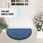 OLANLY Half Circle Door Mat Indoor Outdoor Entrance Welcome, Waterproof - Image 2