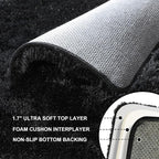 Black Rugs for Bedroom, 3x5 Fluffy Area Rugs for Living Room, Small Fuzzy Shag - Image 3