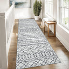 KUTA Boho Runners for Hallways 3x8 Grey Moroccan Washable Runner Rug Non-Slip - Image 3