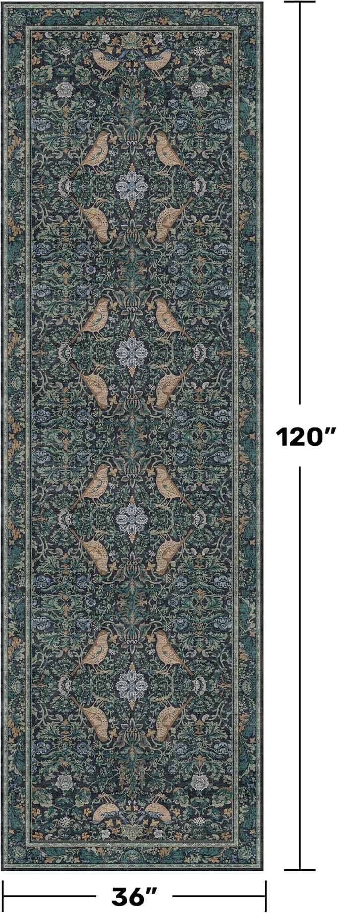 Boho 3x10 Wide Hallway Runner Rug 10 ft, Washable Extra Long Runner Rugs - Image 2