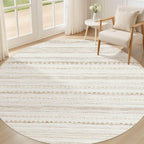 Nakagishi Round Rug Boho Area Rugs: 8x8 Washable Large Circle Neutral Soft - Image 8