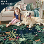 LIVEBOX Washable Bedroom Rug 8x10 Under Bed, Modern Stain Resistant Dark Green - Image 6