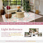 Coquette Pink Bow Rug 5x7, Washable Floral Area Rug - Image 8