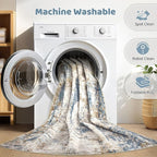 Runner Rug Kitchen Washable Rugs: 3x8 Non-Slip Abstract Soft Modern Stain - Image 2