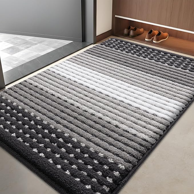 Kitinjoy Indoor Outdoor Door Mat, 40x32 Non-Slip Absorbent Dirt Trapper by Kitinjoy