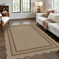 Modern Easy Jute 4x6 Outdoor Patio Rug, Washable Indoor Brown Kitchen Rugs by LORWER