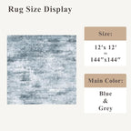 12x12ft Square Living Room Rug – Non-Slip Washable Extra Large Floor Carpet - Image 2