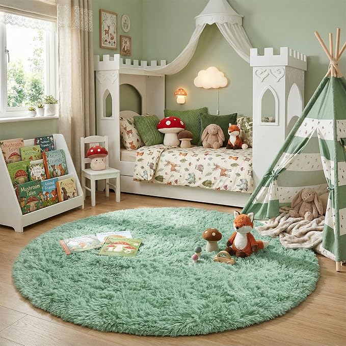 Amdrebio Sage Green Round Rugs 5Ft - Image 3