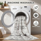 Nakagishi Area Rug Living Room Rugs: 6X9 Machine Washable Boho Large Neutral - Image 3