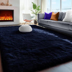 PAGISOFE Navy Blue Rug 4x6, Fluffy Dark Blue Rugs - Image 7