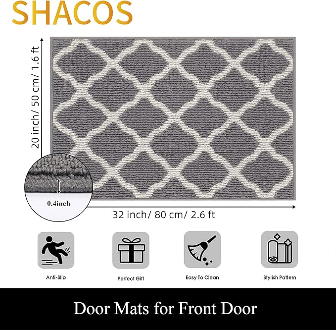 SHACOS Door Mats 20"x32" Indoor Washable Kitchen Entryway Rug Non Slip - Image 2