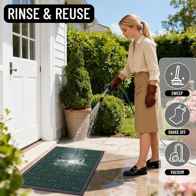 OLANLY Front Door Mat Outside Entrance 33x21, Heavy Duty Sturdy Natural Rubber - Image 7