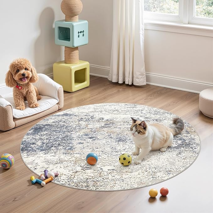 DMOYEST 4ft Round Area Rug Living Room Rugs - Image 6