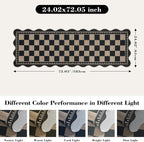 Checkered 2x6 Kitchen Runner Rug, Washable Rugs - Image 2