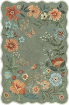 Lahome Floral Rugs for Entryway, 2X3 Washable Kitchen Rugs Ultra-Thin Soft Rug - Image 9
