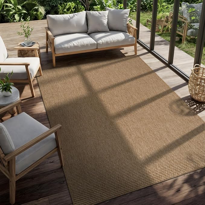 CAMILSON Easy Jute Rug 8x10, Indoor Outdoor Natural Color Farmhouse Area Rugs - Image 10