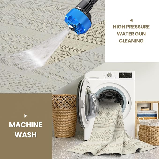 Washable Rugs 8x10 Area Rugs for Living Room- Large Moroccan Rugs for Bedroom - Image 3