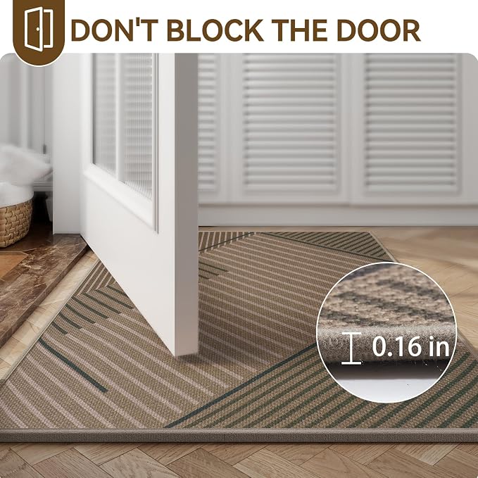 Front Door Mat 17''x30'', Non Slip Absorbent Dirt Resist Washable Low-Profile - Image 6