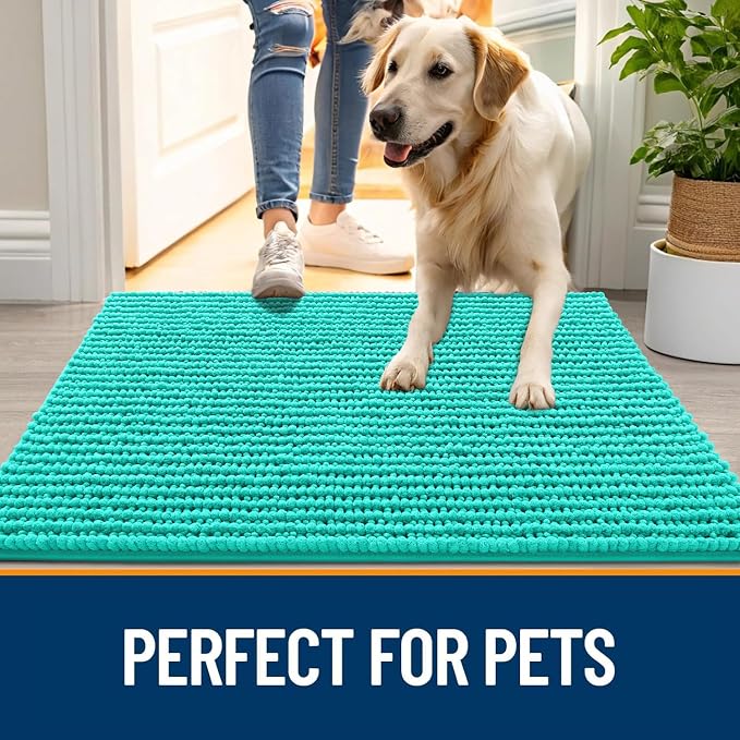 OLANLY Dog Door Mat for Muddy Paws 36x24, Ultra Absorbent Chenille Mud Doormat - Image 6