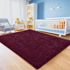 6x9 Burgundy Area Rugs for Living Room, Large Fluffy Shag Rug for Bedroom Kids - Image 4