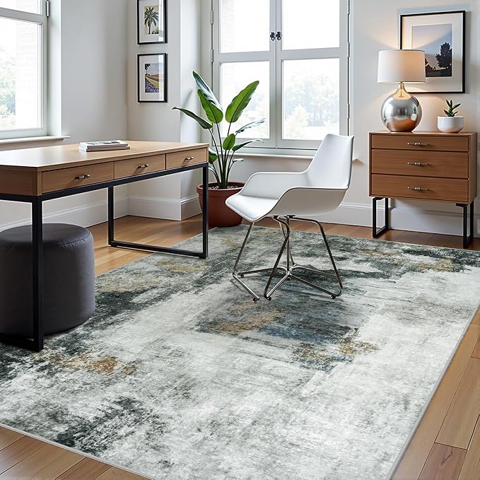6x9 Area Rugs for Living Room Rug Washable: Abstract Rug for Dining Room - Image 3
