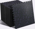 SUPERJARE 0.56'' Thick 24 Pcs 96 Sq Ft Rubber Top Exercise Equipment Mats by SUPERJARE
