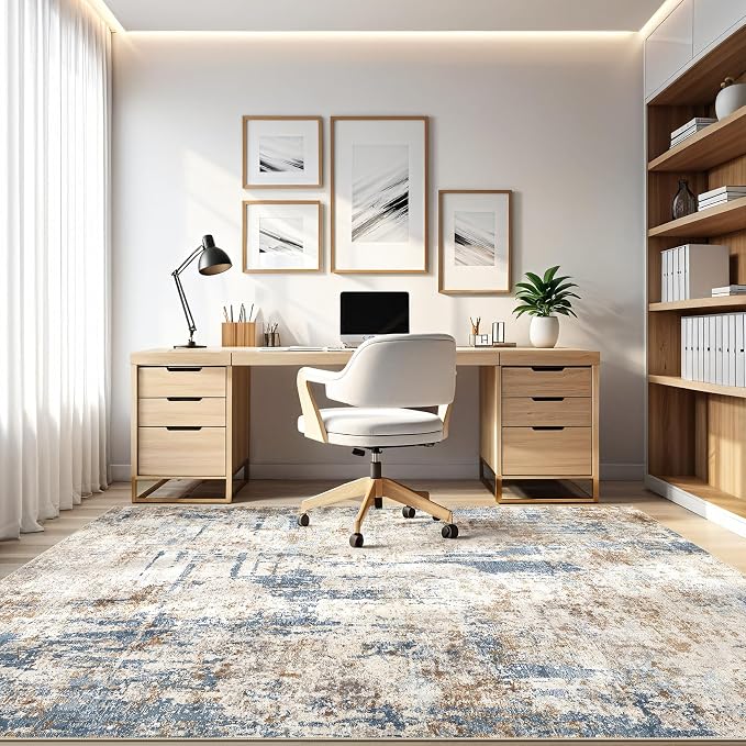 10x12 Area Rug Living Room: Washable Large Abstract Modern Soft Rugs Stain - Image 7