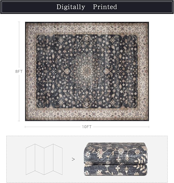 Srugn Washable Rugs 8x10 Area Rugs - Image 2