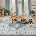 Lessymo Vintage Medallion Rug for Living Room 5x7, Machine Washable Area Rugs - Image 8