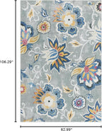 Lahome Floral Indoor Outdoor Rugs, 6x9ft Non Slip Outdoor Patio Rug - Image 2