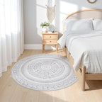 cotiled 5x5 Round Area Rugs Living Room Rug: Washable Boho Rugs - Image 2