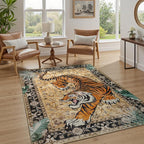 DCX Washable 3x5 Tiger Rug, Soft Low Pile Carpet, Kid & Pet Friendly - Image 5