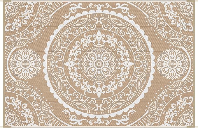 Pauwer Waterproof Outdoor Rug 6x9, Reversible Plastic Straw Patio Camping Rug - Image 9