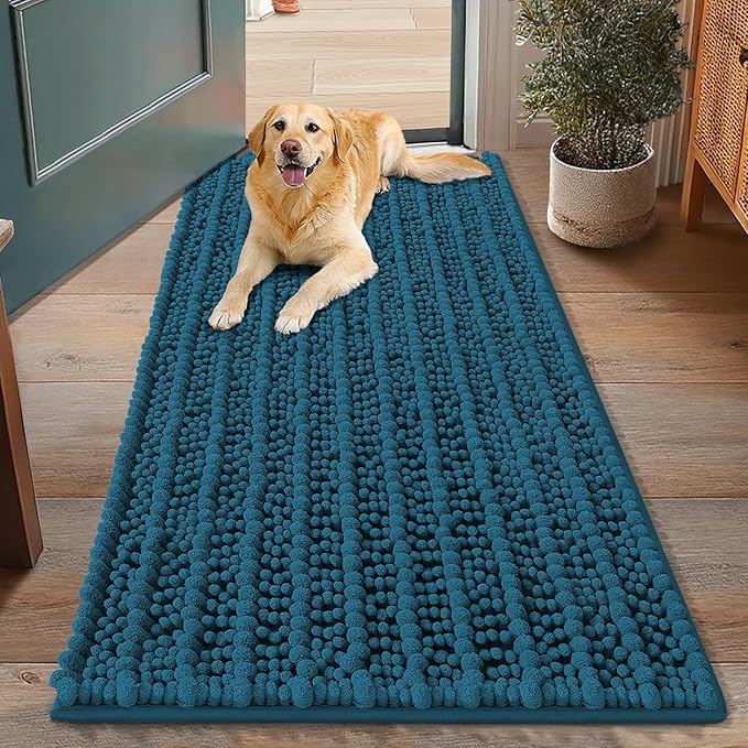 Smiry Dog Door Mat for Muddy Paws 48x30, Absorbent Dirt Trapper, Non-Slip by Smiry